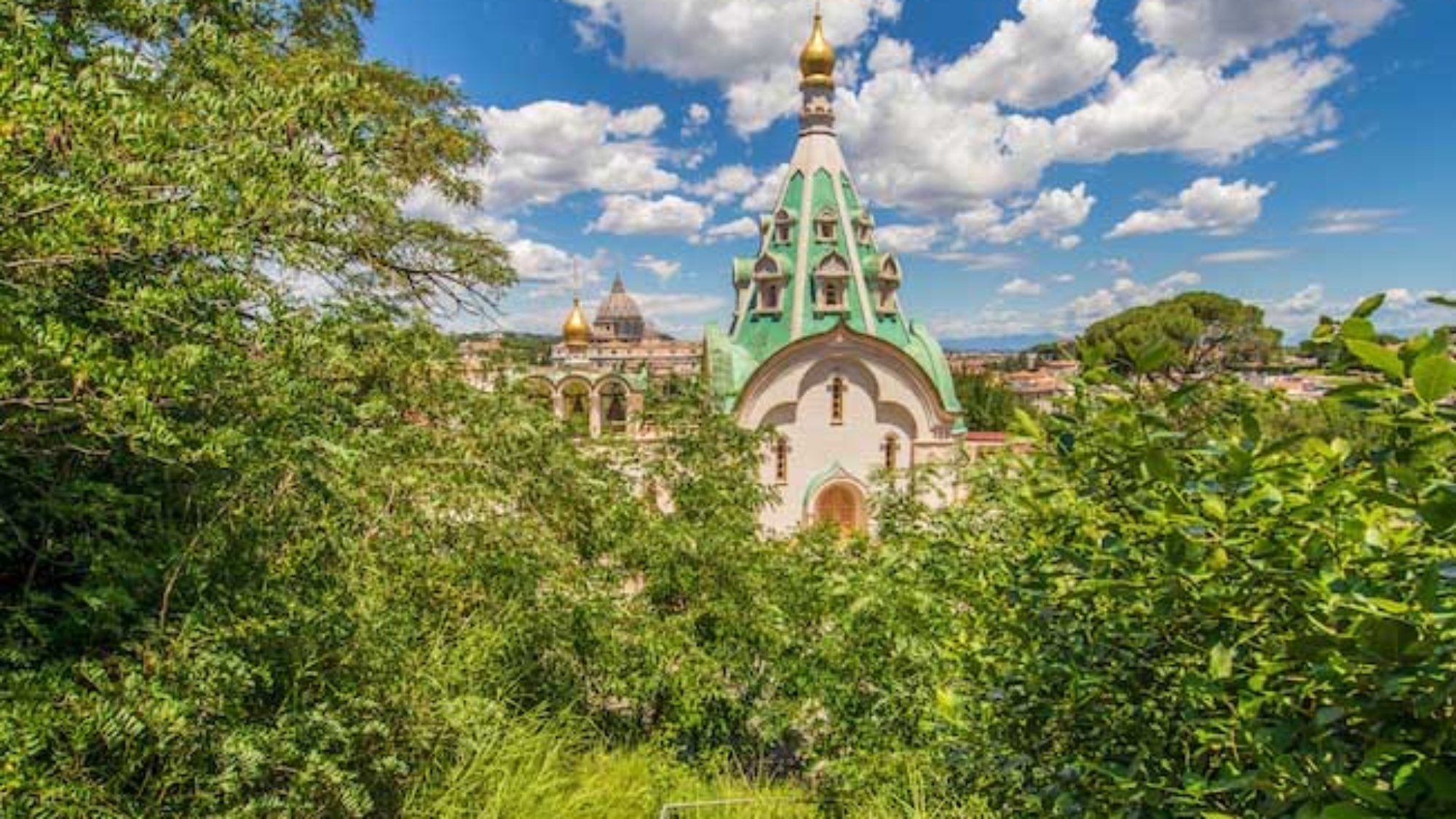 Rome, Italy - home of the Vatican and main center of Catholicism, Rome displays dozens wonderful churches. Here in particular Santa Caterina martire, one of the few Russian Orthodox churches in Rome