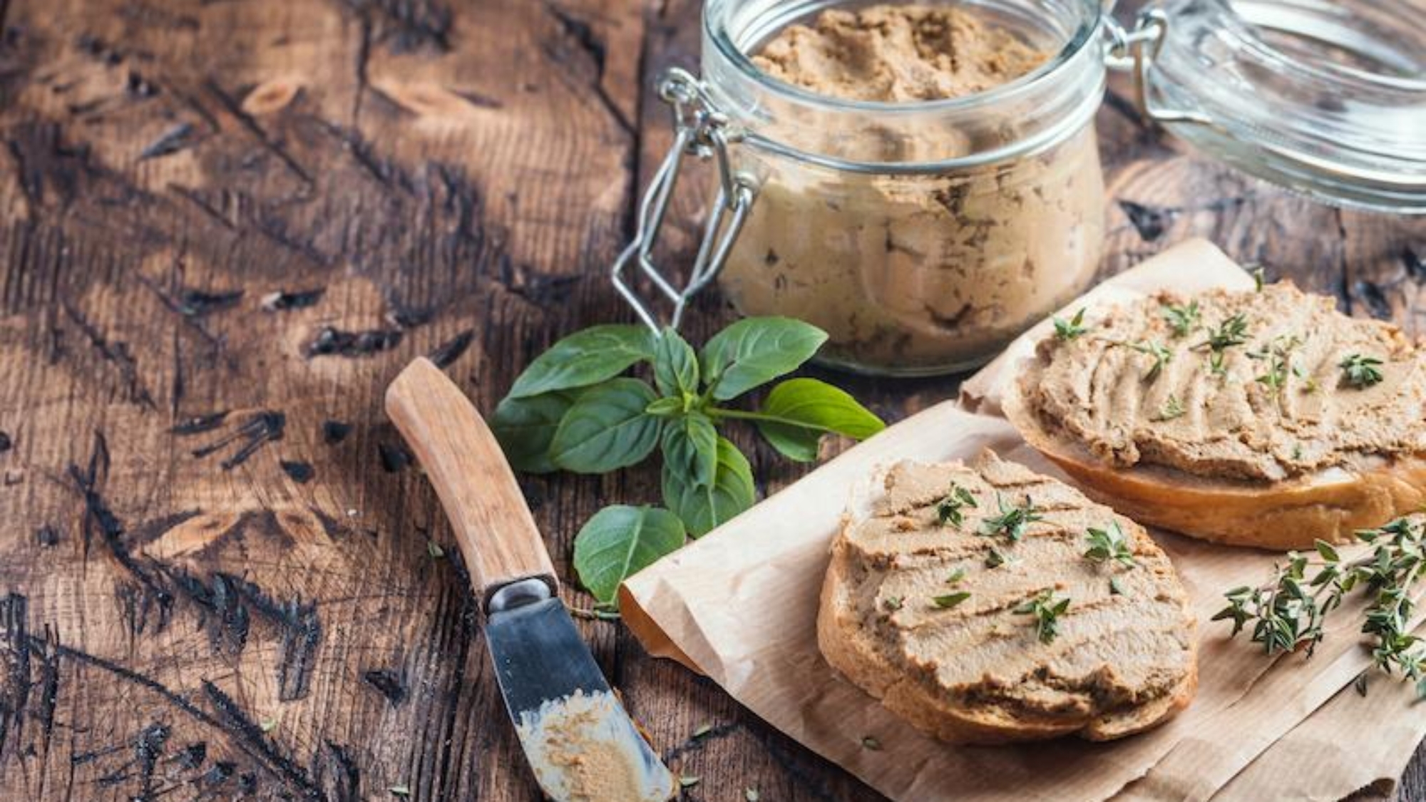 chicken liver crostini